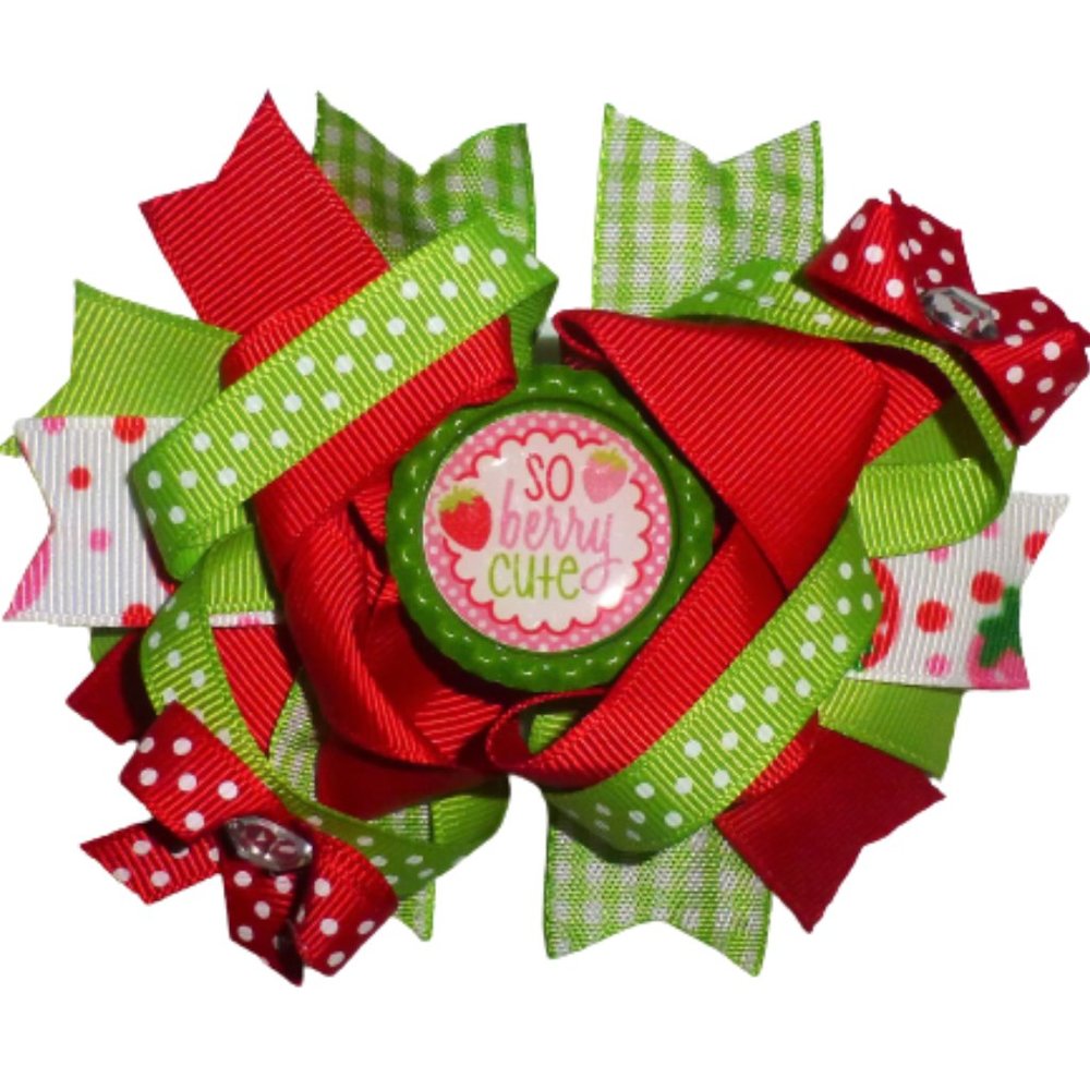 Strawberry Girls 5-Inch Hair Bow Clip